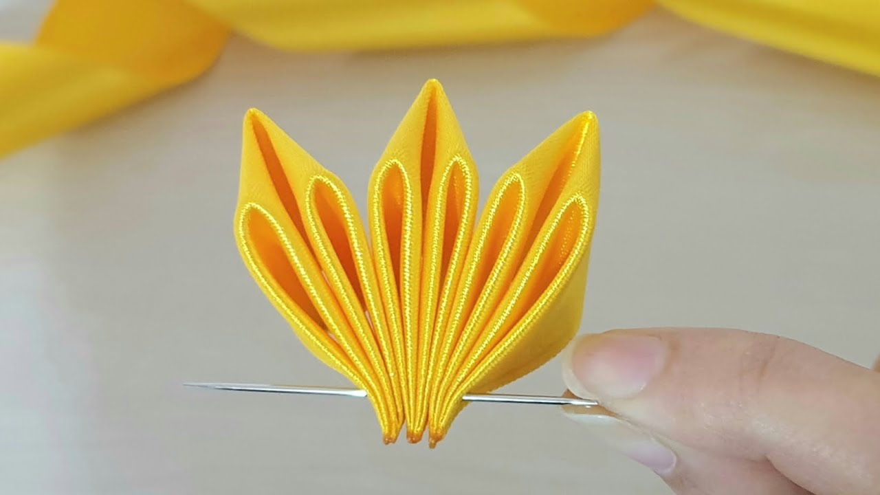 Super Easy Ribbon Flower Making - Hand Embroidery Amazing Trick with Ribbon - DIY Craft Ideas