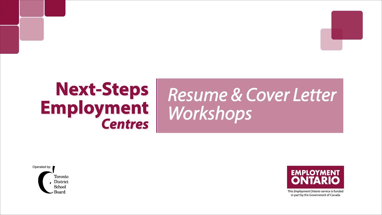 Next-Steps Employment Centres - Resume Workshops
