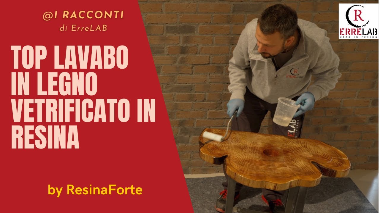 Come Resinare un Top Lavabo in legno vetrificato in resina - LASTRA by ErreLAB