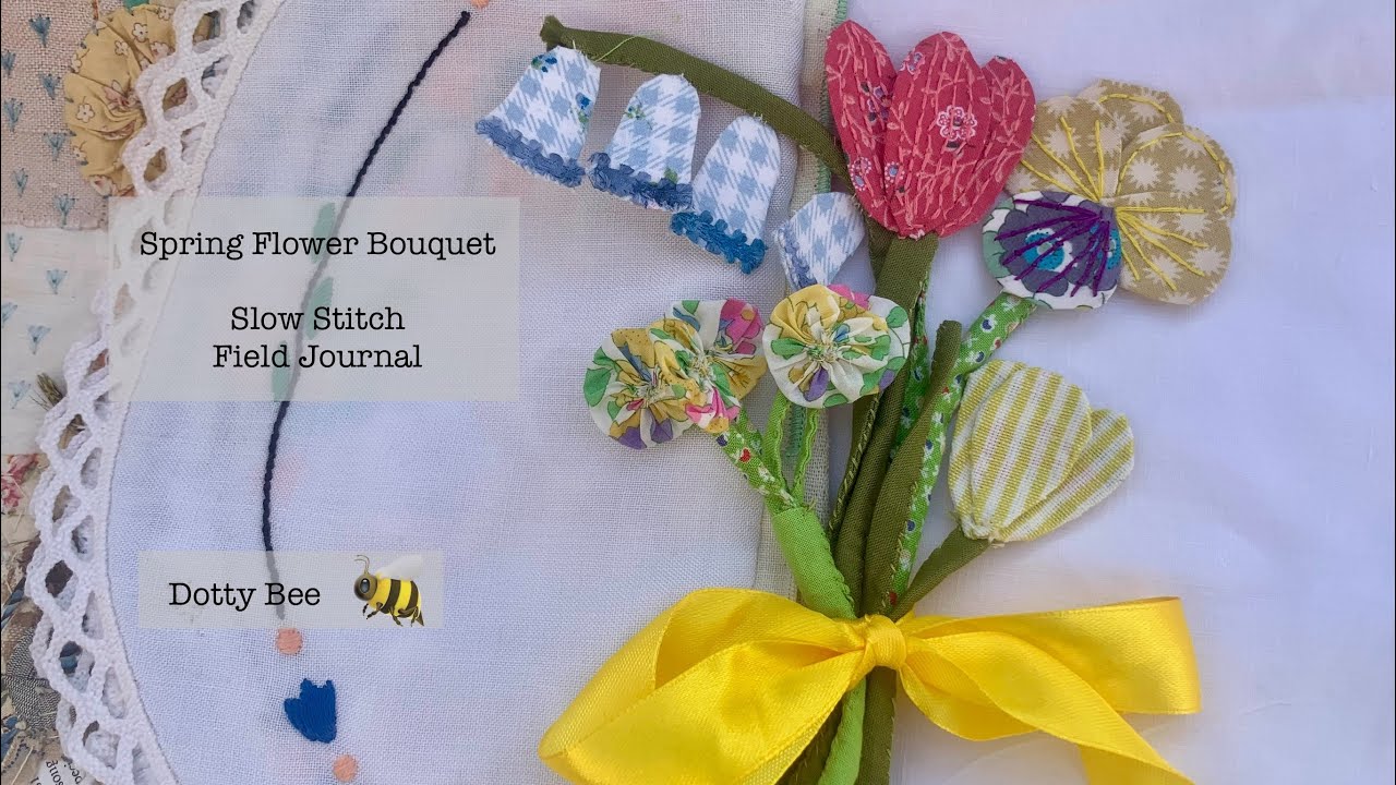 Slow Stitch Flower Bouquet - Spring blooms #slowstitch #handembroidery