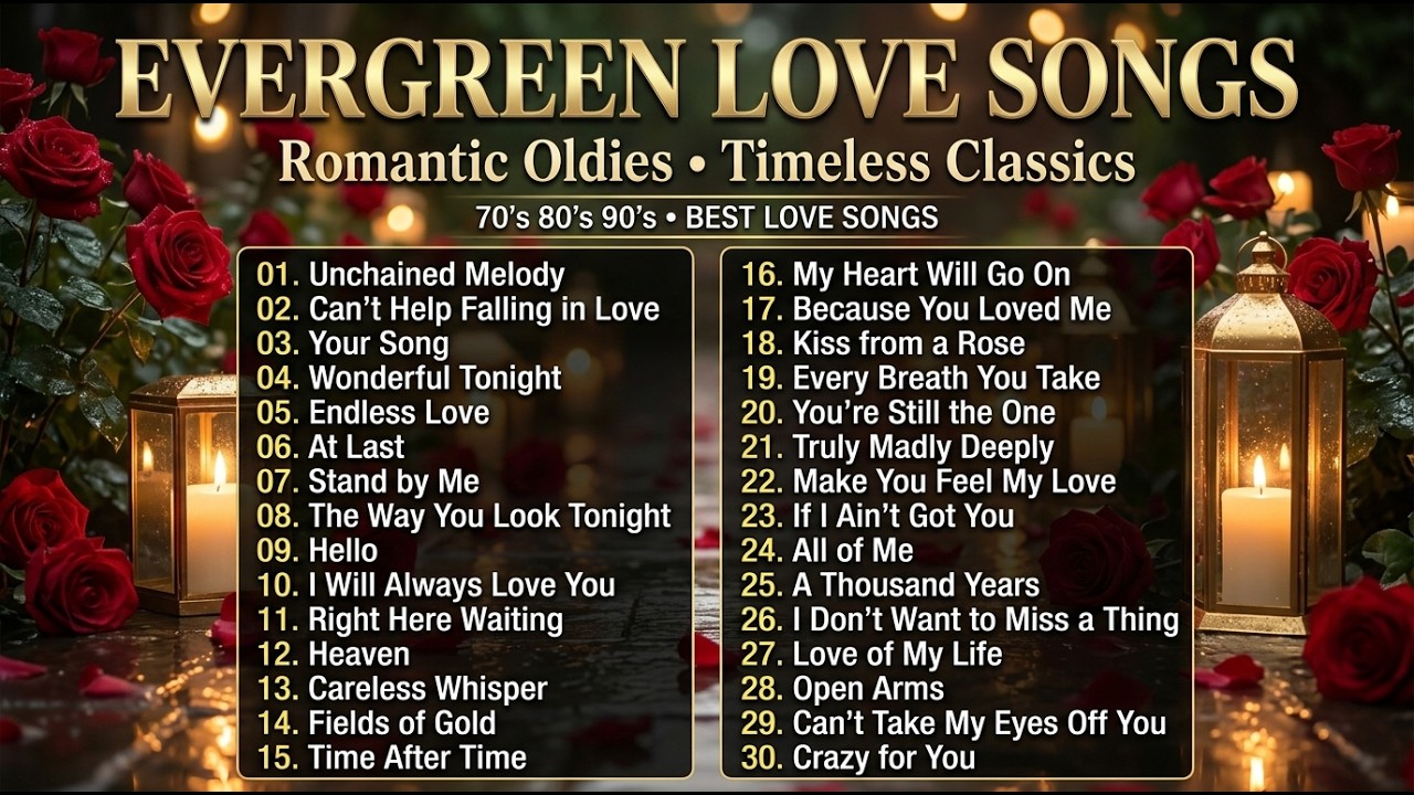 Timeless Love Songs Playlist 💖 Greatest Hits 70s 80s 90s 🌹 Relaxing Romantic Ballads For You 💕