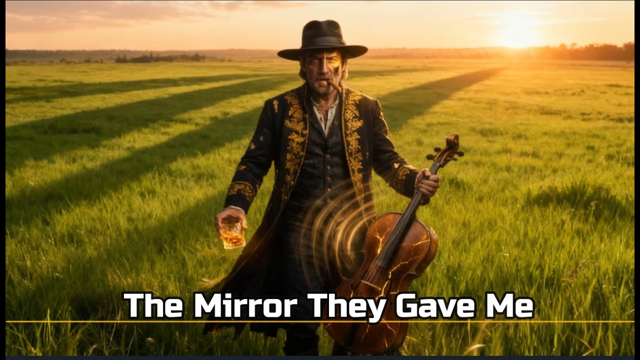 McMellei plays the cello while telling stories,  The Mirror They Gave Me