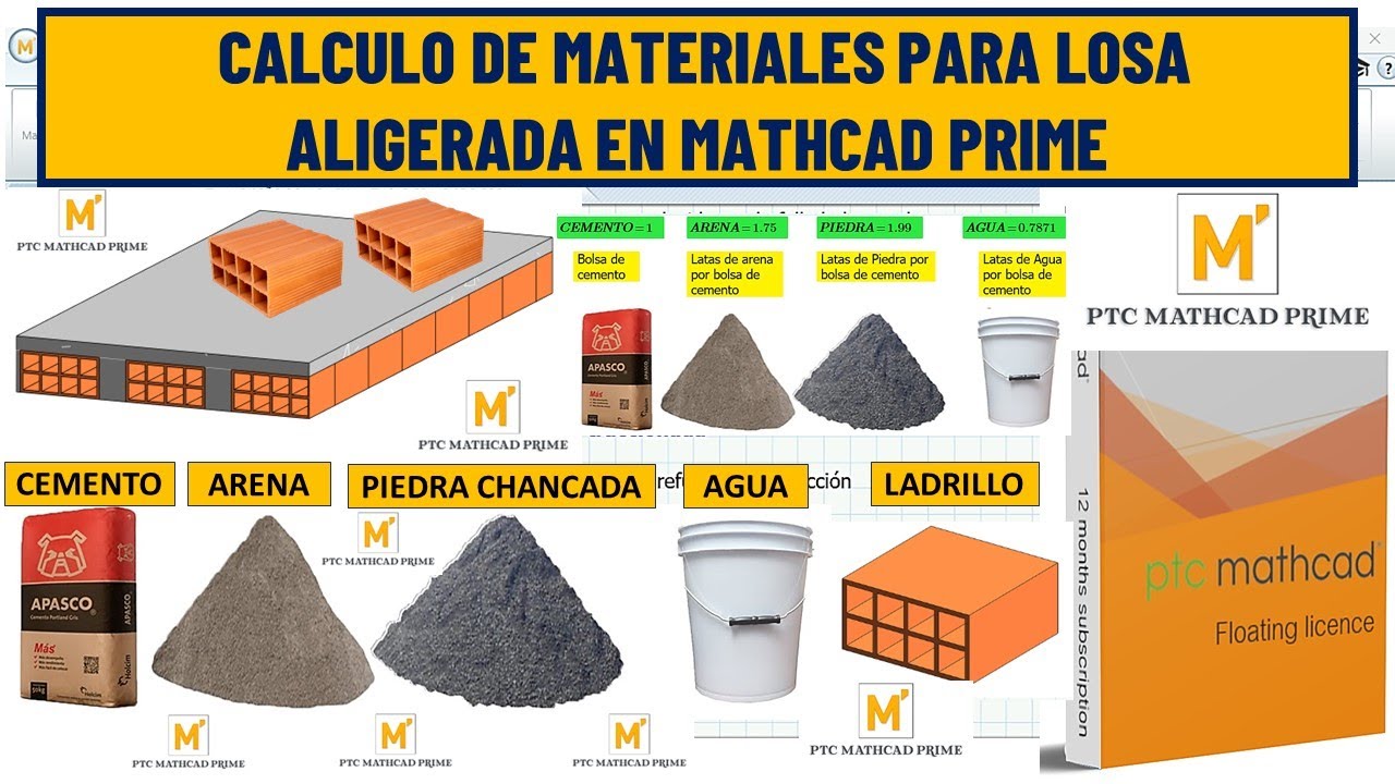 CALCULO CANTIDAD DE MATERIALES PARA LOSA ALIGERADA(PLANTILLA AUTOMATIZADA)