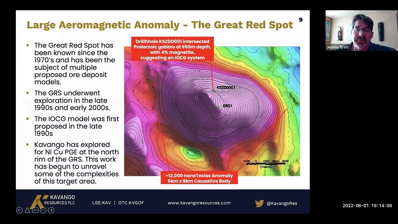 Kavango Resources – Presentation of the IOCG exploration model for the Great Red Spot