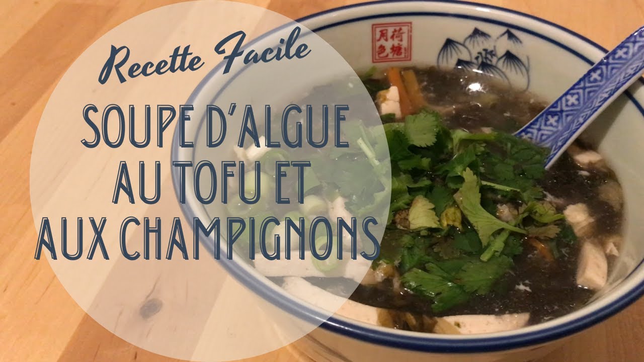 Soupe aux algues au tofu et aux champignons - Recette Facile - Recette Healthy - HeyLittleJean