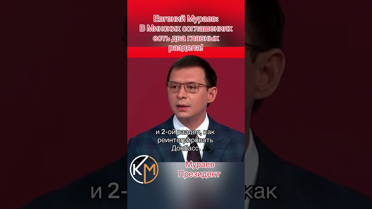 Евгений Мураев:В Минских соглашениях есть два главных раздела!
