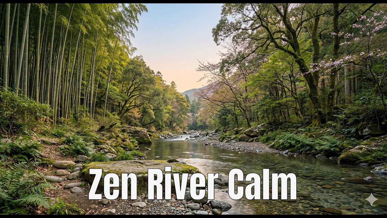 Bamboo Forest River | Zen Ambient Music for Sleep, Study & Deep Meditation