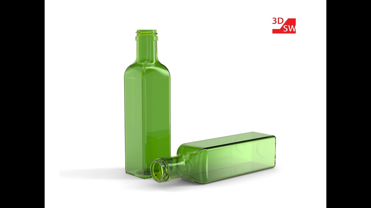 How to make a glass olive oil bottle in SolidWorks