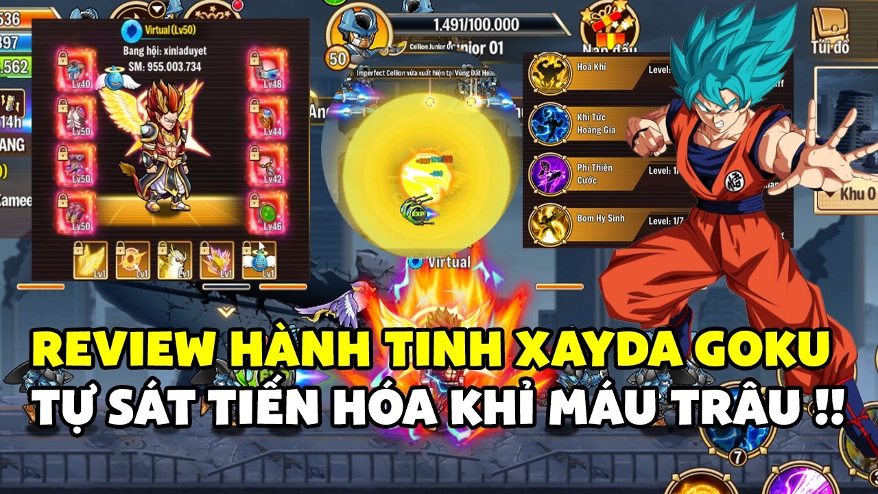 Vũ Trụ Đại Chiến  - Review Hành Tinh Xayda Goku Tự Phát Nổ Tiến Hóa Khỉ  Máu Trâu Săn Boss Ngon !!