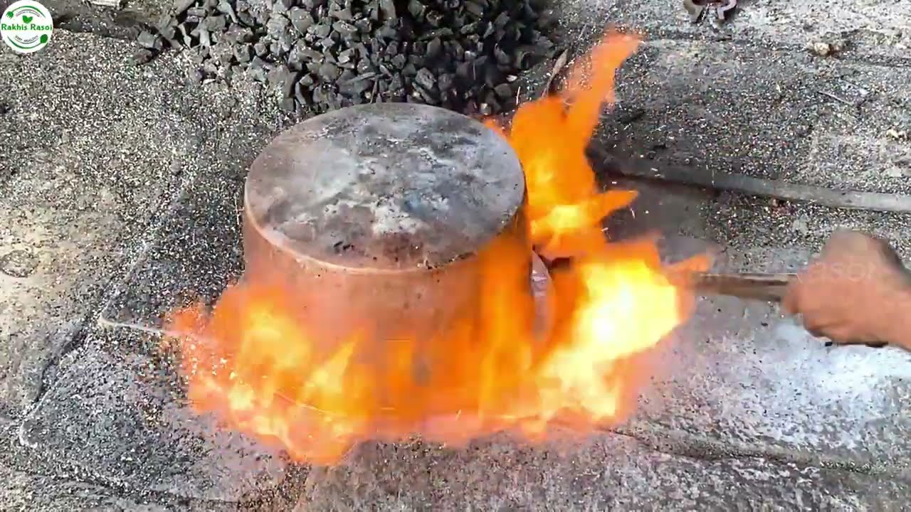 घर पर करे पीतल के बर्तन पर कलाई Kalai Process | Tinning Process for Brass Utensils@Rakhis Rasoi