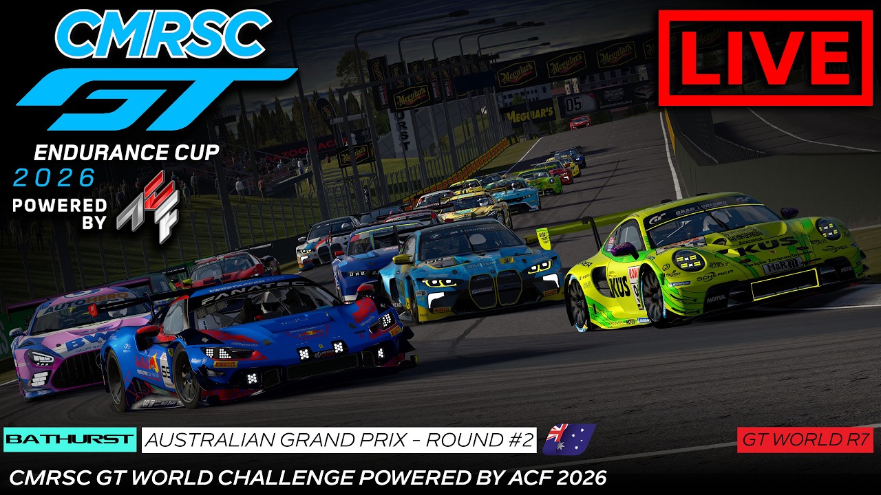 Live l Bathurst 12 Hour Virtual l CMRSC GT Endurance Cup Powered by ACF