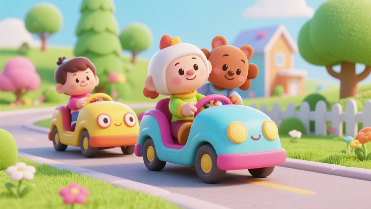 🌈🚗 Paseo en Color de Little Friends | Canción Infantil 🎵
