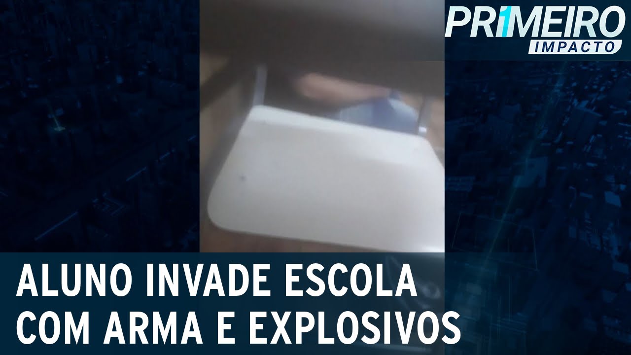 Aluno invade escola e fere funcionário com tiros de arma de pressão | Primeiro Impacto (30/03/21)