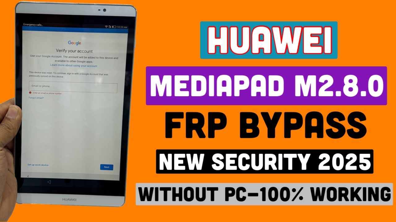 FRP Bypass Huawei Mediapad M2 8.0 M2-802L Without pc- Huawei MediaPad M2 10.0 (M2-A01W) FRP Bypass