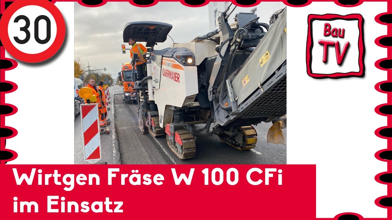 Wirtgen Fräse W100 CFi im Einsatz. Zugschwert Bau.