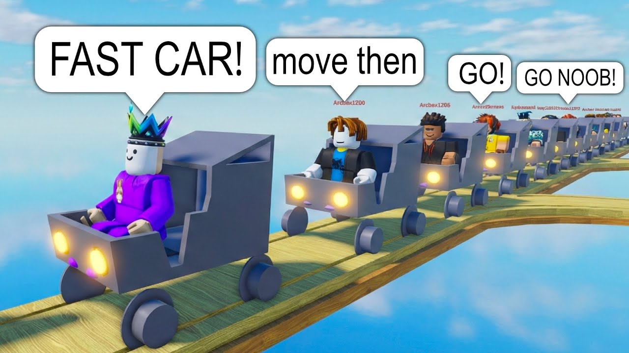 I Drive Train Cars FAST on Roblox BUT I Block The Tracks (Funny)