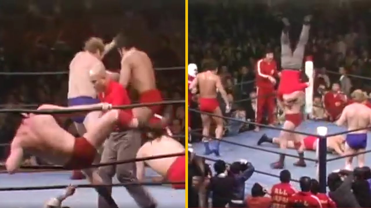 Terry & Dory Funk vs Giant Baba & Tsuruta 1975 03 13 NWA INT Titles