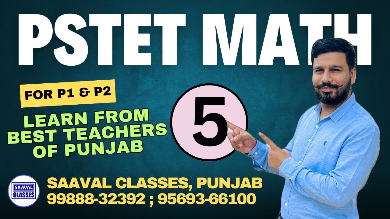 DAY-5 Math Symmetry PSTET For Paper-1 ETT & Paper-2 Sci. Math | SAAVAL CLASSES || 99888-32392
