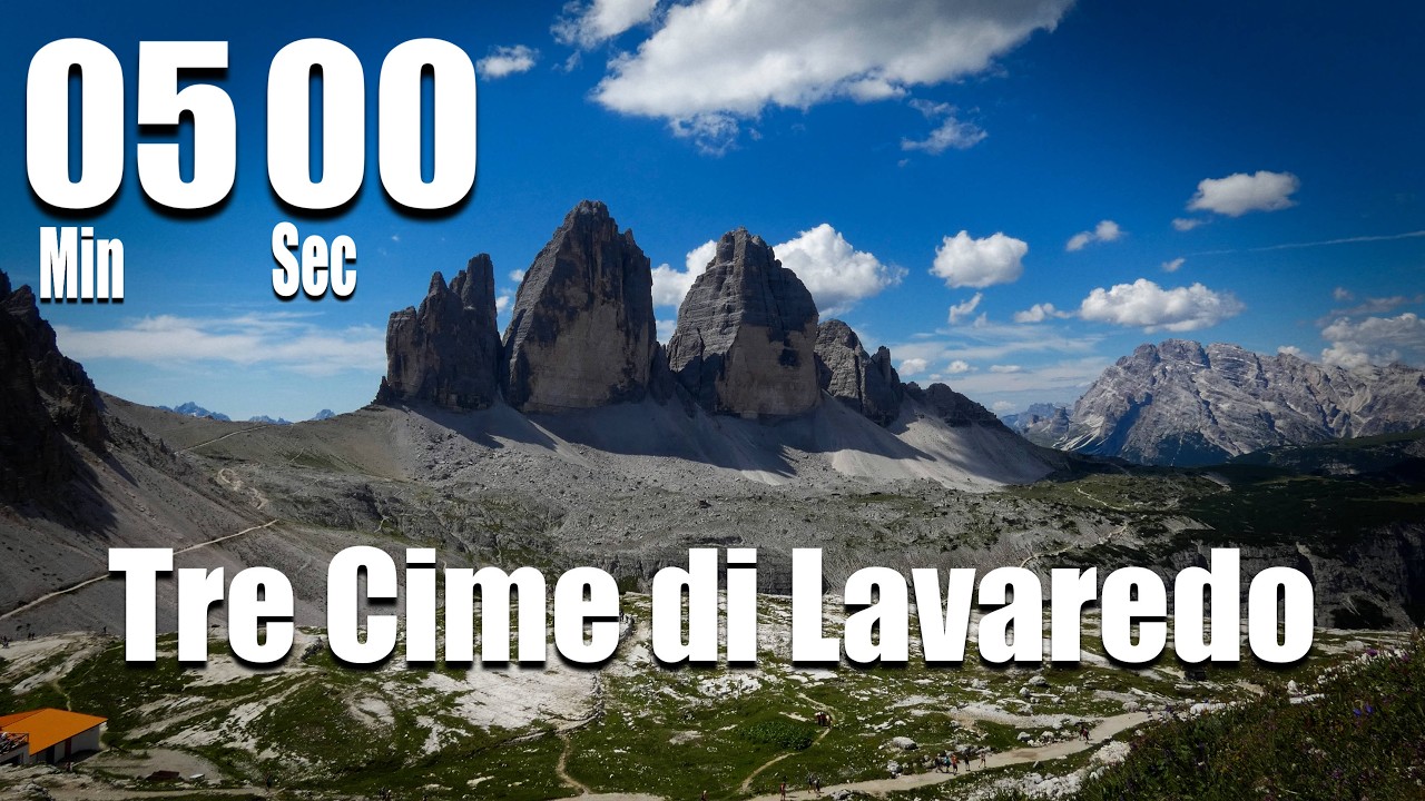 5 Minute Timer Tre Cime di Lavaredo (Drei Zinnen), Italy.