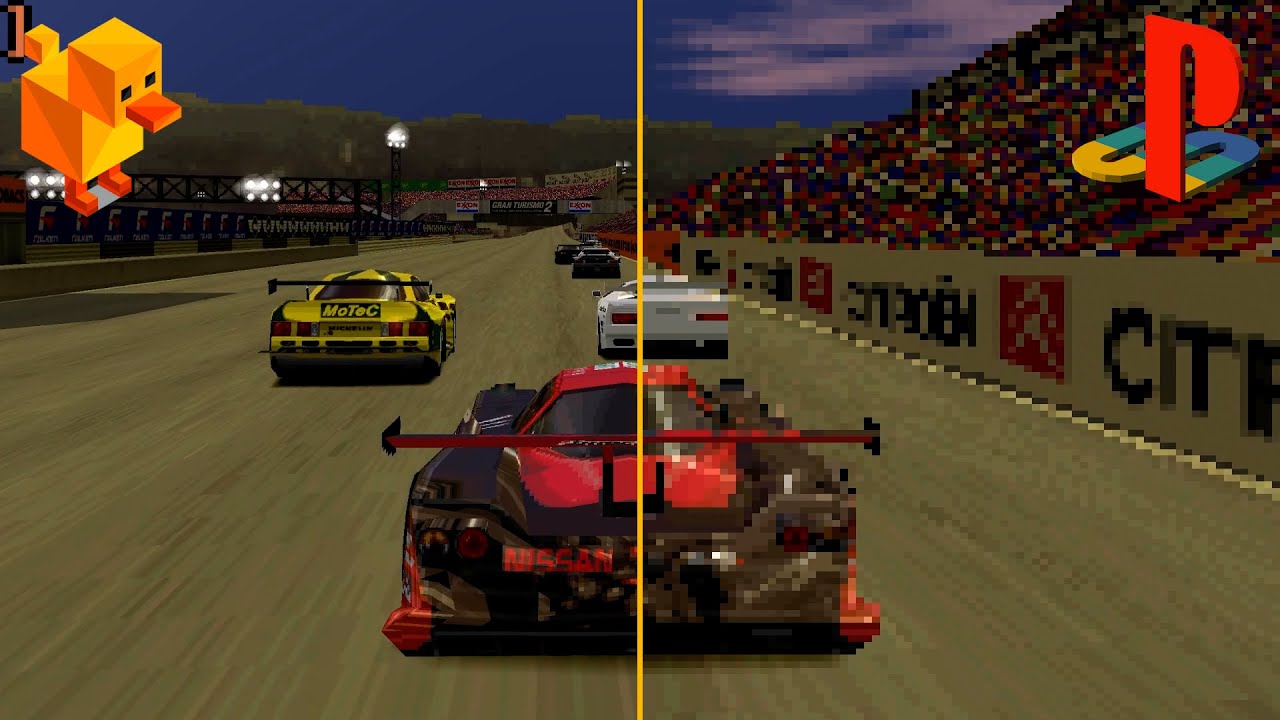 PS1 Native vs 4K60 Upscaled Emulation | Gran Turismo 2 Duckstation Comparison