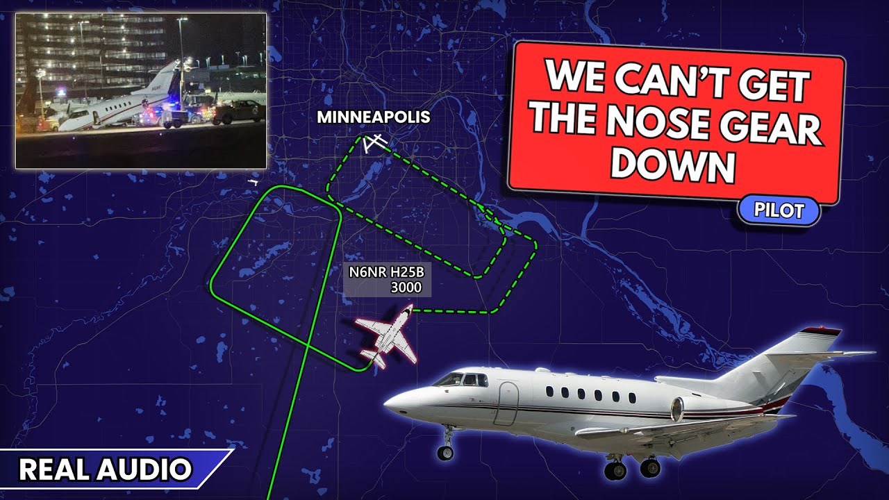 Airplane lands WITHOUT NOSE GEAR at Minneapolis Airport. Real ATC