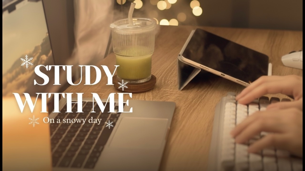 2-HOURS STUDY WITH ME on a Snowy Day | 🎹 Calm Piano Music | Pomodoro 50/10