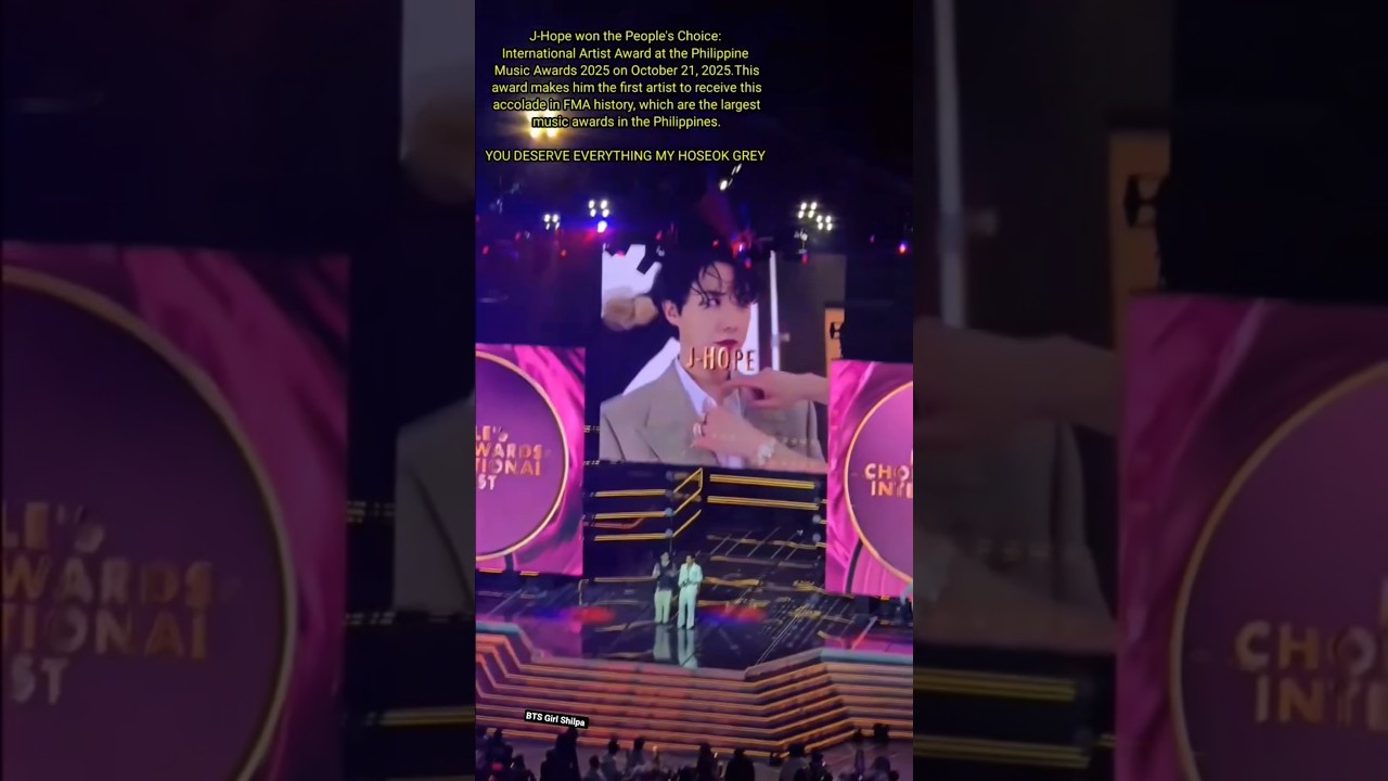 J-Hope won the People's Choice:International Artist Award at the Philippine Music Awards 2025#jhope