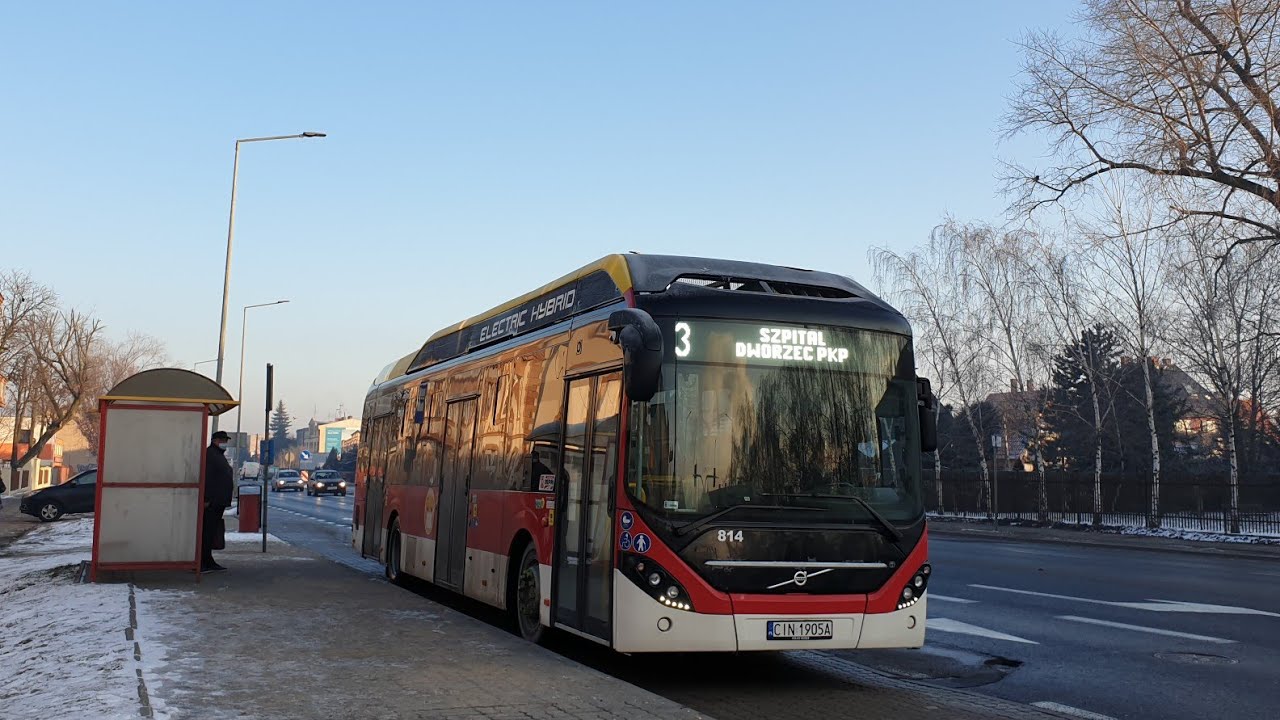MPK Inowrocław - linia 3 | Volvo 7900 Electric Hybrid #814