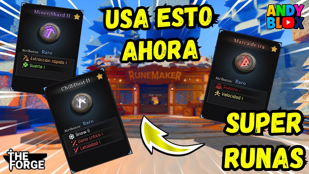 MEJORES RUNAS para tu PICO, ARMADURA y ARMAS en THE FORGE - ROBLOX