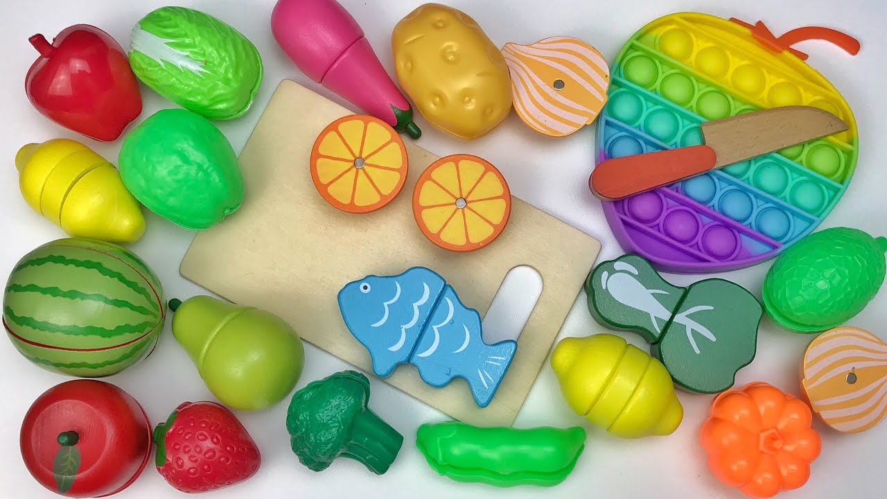 How to Cutting Wooden & Plastic Fruit Vegetables, Corn Eggplant | Satisfying Video Squishy