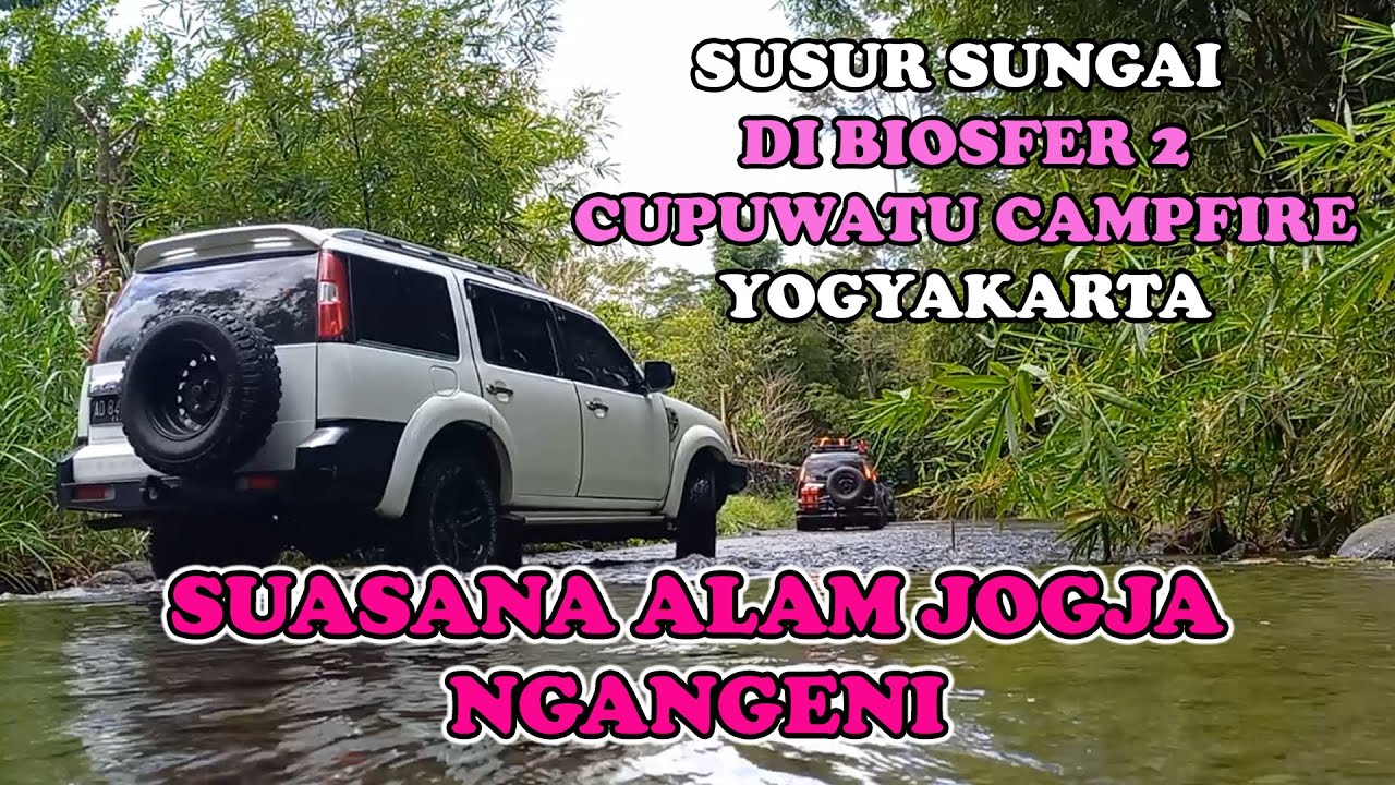 FORD EVEREST 4X4 SUSUR SUNGAI DENGAN SUASANA ALAM YANG MEMUKAU DI YOGYAKARTA