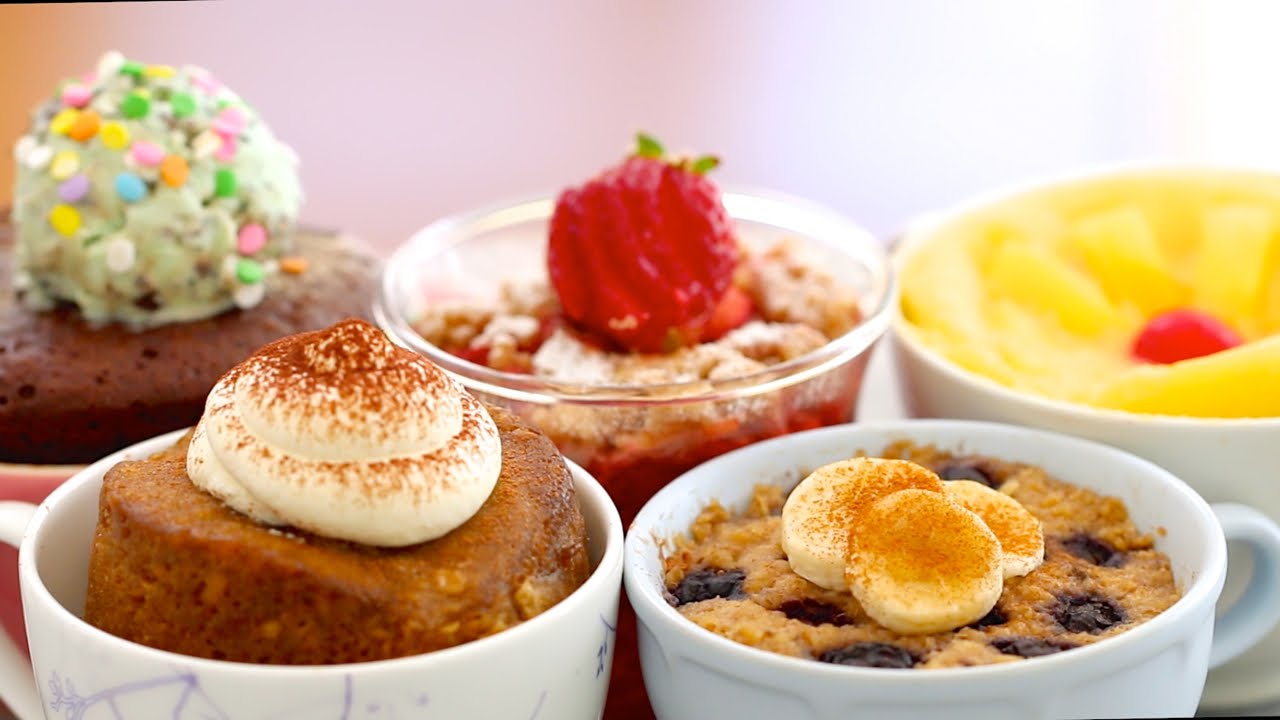 5 NEW 1 Minute Microwave Mug Cakes CELEBRATION! (includes Vegan, Egg-Free & Flourless Recipes)