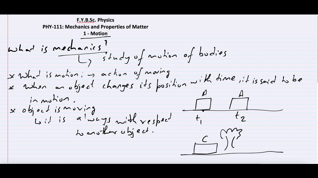Motion - 1 | F.Y.B.Sc. Physics | PHY-111: Mechanics & Properties of Matter