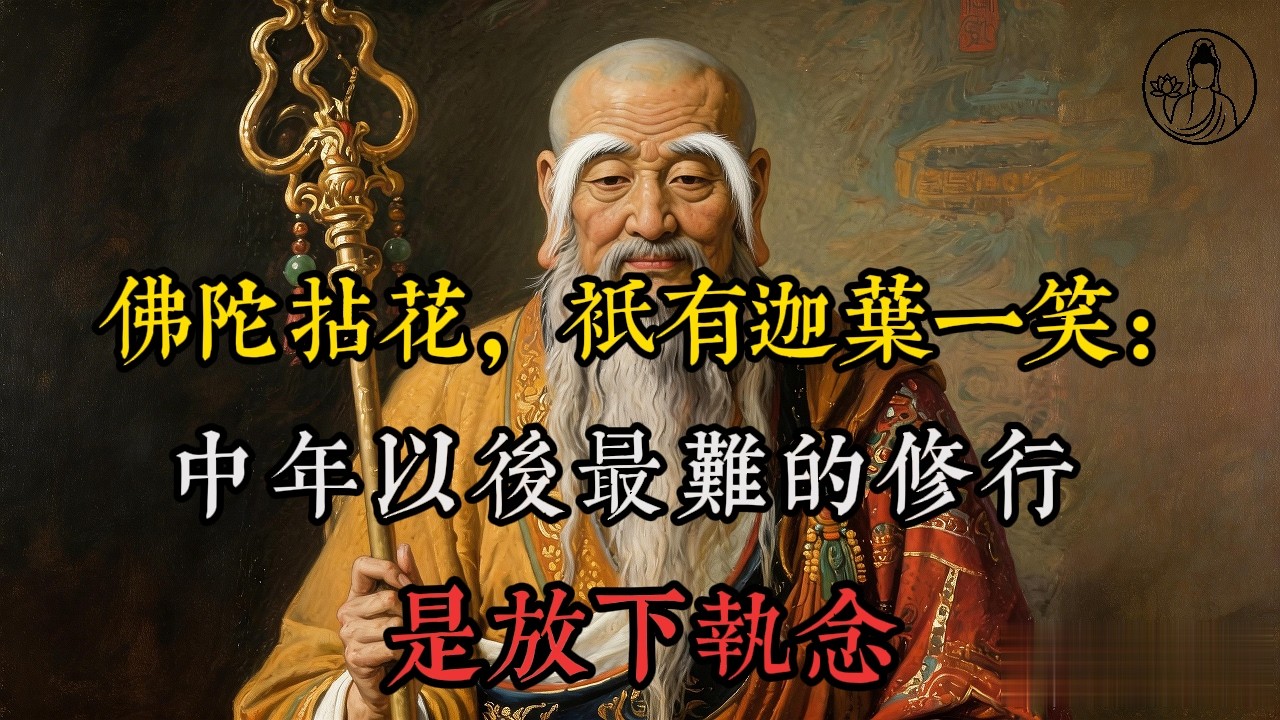 佛陀拈花，只有迦葉一笑：中年以後最難的修行，是放下執念，原來，真正有福氣的人，到最後都把心修輕了#迦葉 #佛法 #禪宗 #治癒 #清明 #放下 #智慧人生 #心靈成長 #拈花微笑 #中年女人的修行