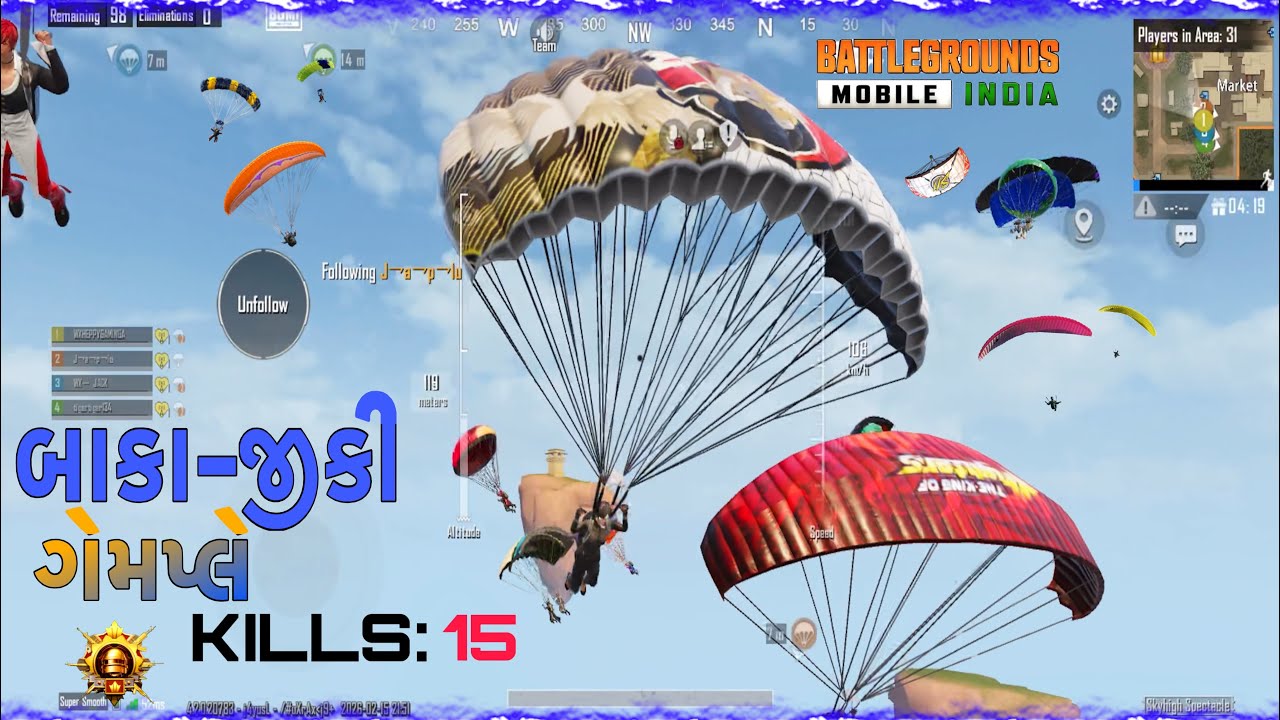 બાકા જીકી ગેમપ્લે KLLLS:15   #Gujarati #Bgmi #gaming ￼