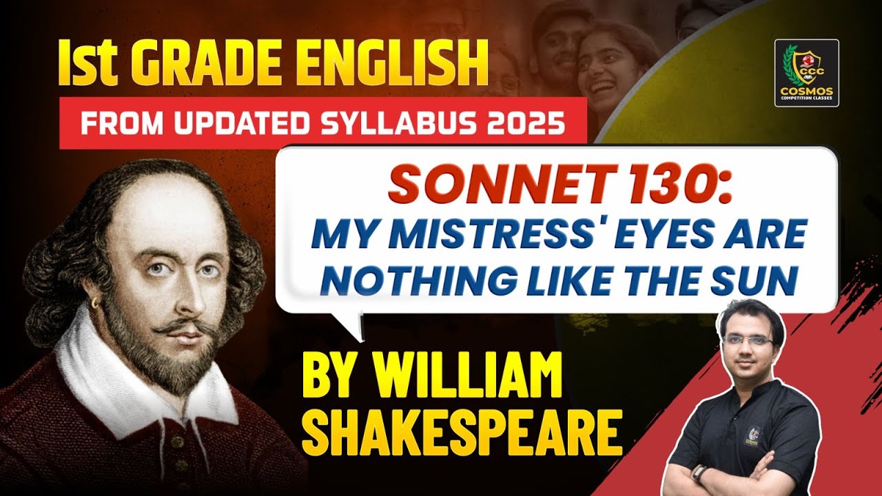 William Shakespeare | Sonnet 130 : My Mistress' Eyes are Nothing like the Sun | RPSC 1st Grade