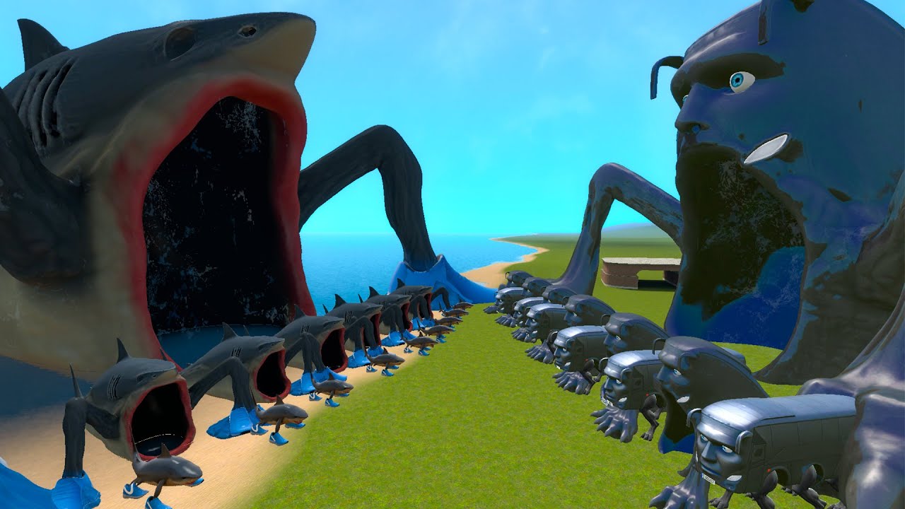 NEW TRALALERO TRALALA SEA EATER VS ALL RENG RENG BUS SEA EATER In Garry's Mod!