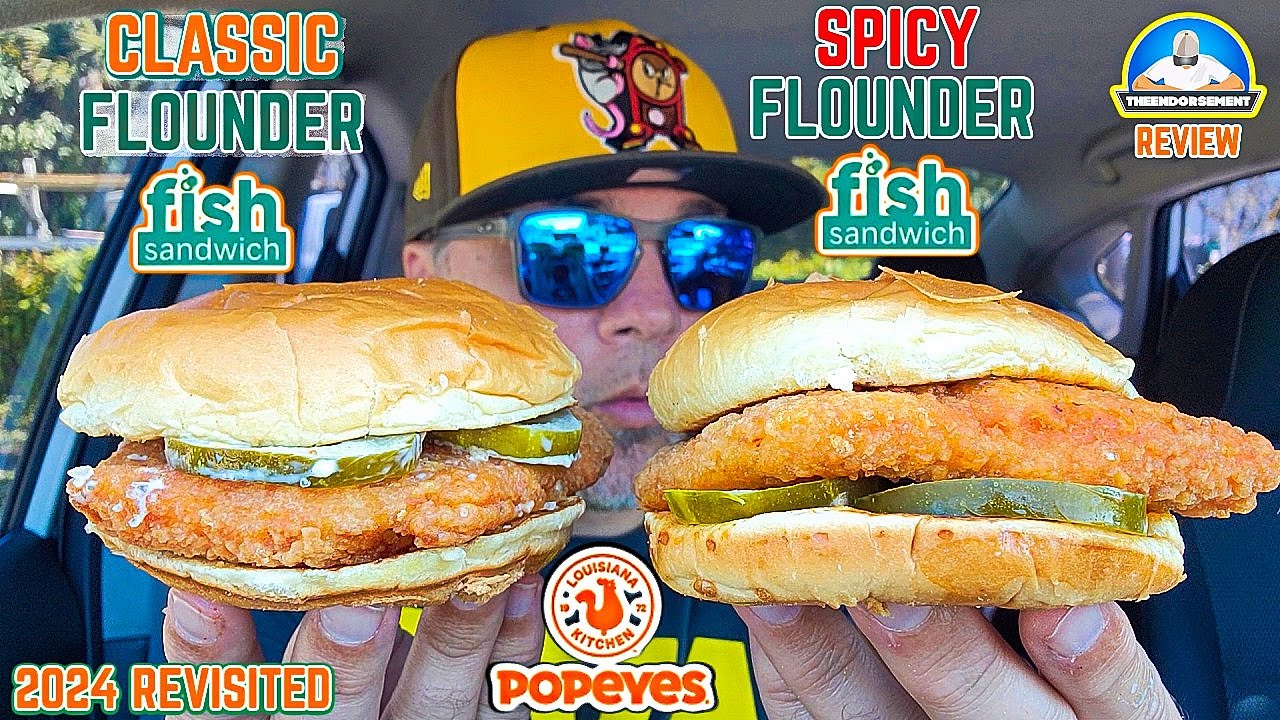 Popeyes® Spicy Flounder Fish Sandwich VS Classic Flounder Fish Sandwich! 🌶️🐟 | theendorsement