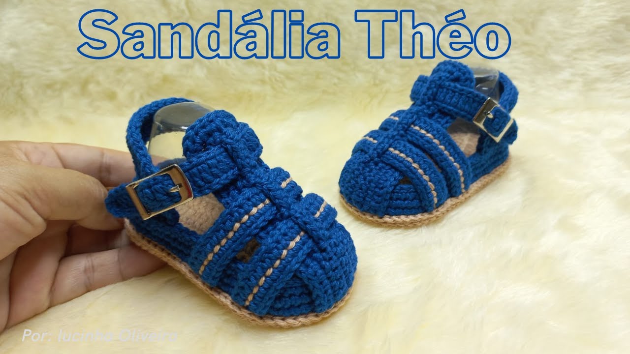 Sandália de crochê Theo 10cm - Theo crochet sandals@Fio a Fio Crochê