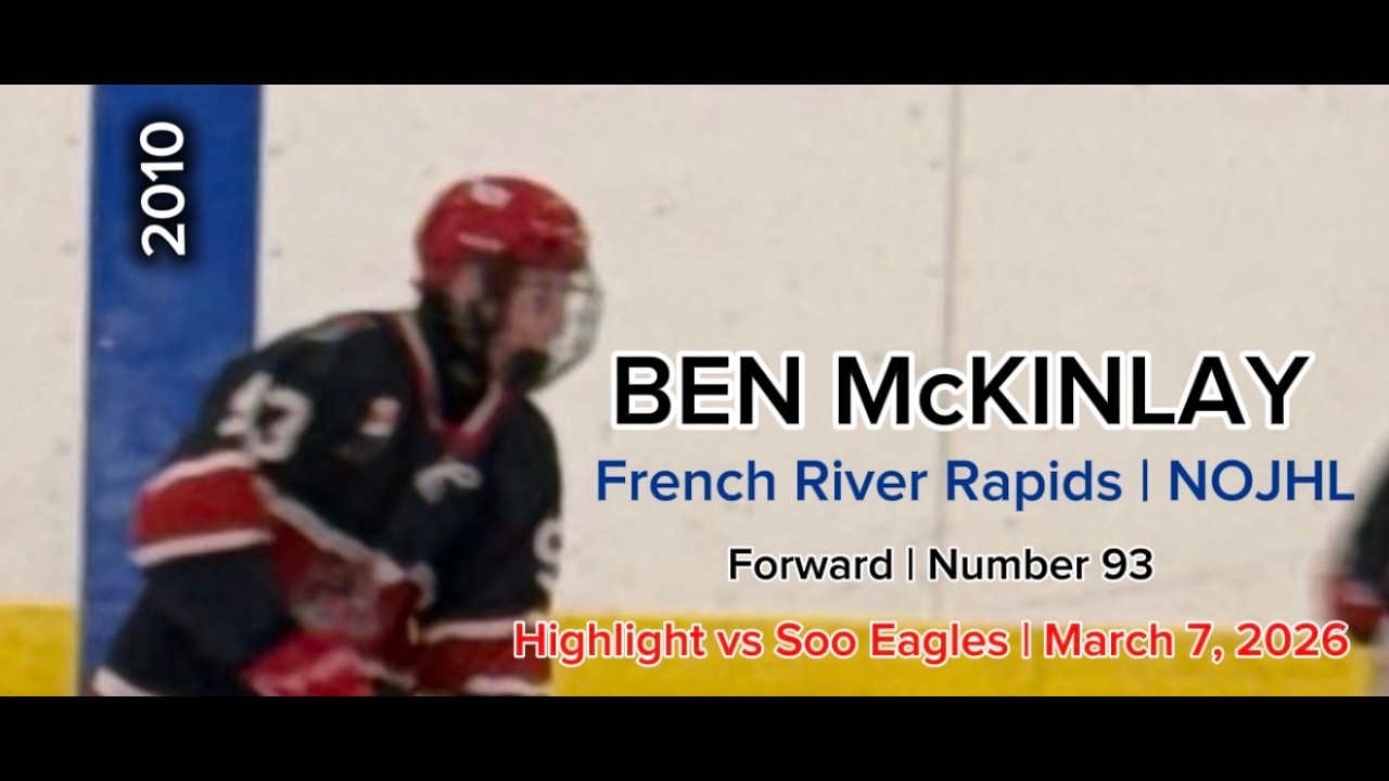 Ben McKinlay -  2010 - NOJHL - French River vs Soo Eagles Highlight -Forward - Number 93