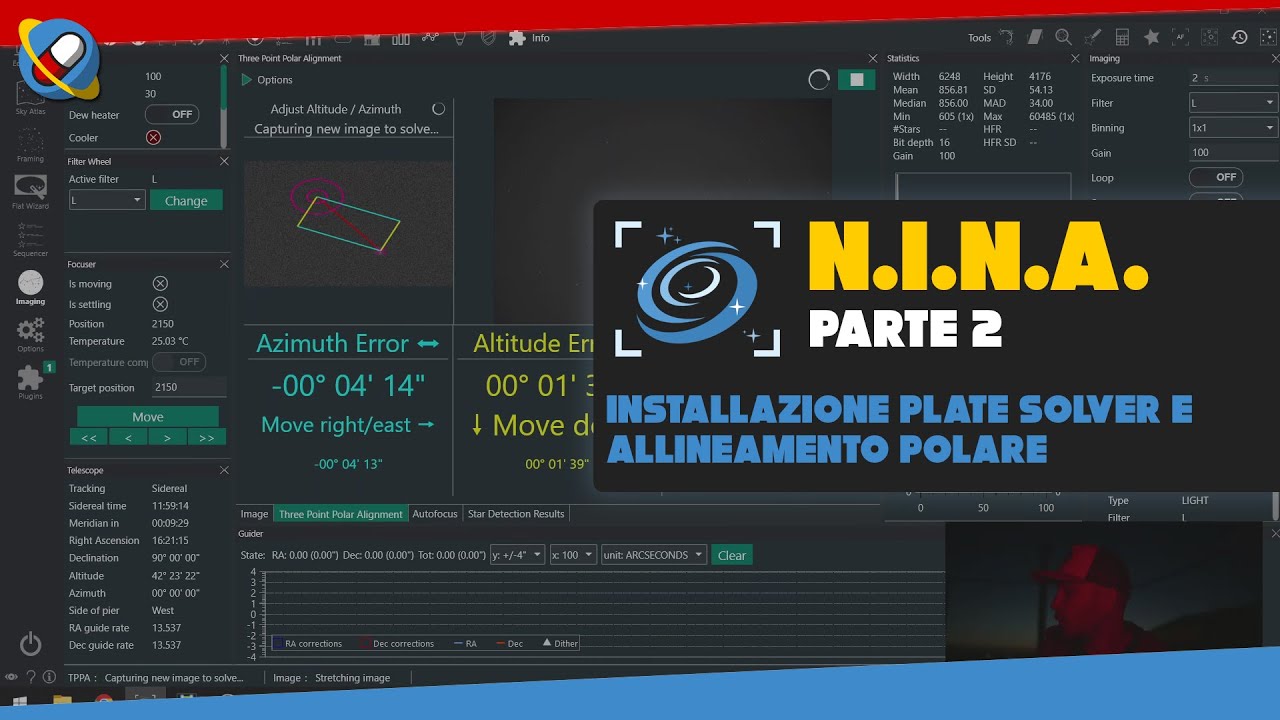 Astrofotografia con N.I.N.A.! Ep.2: PLATE SOLVING con ASTAP e ALLINEAMENTO POLARE (senza polare!)