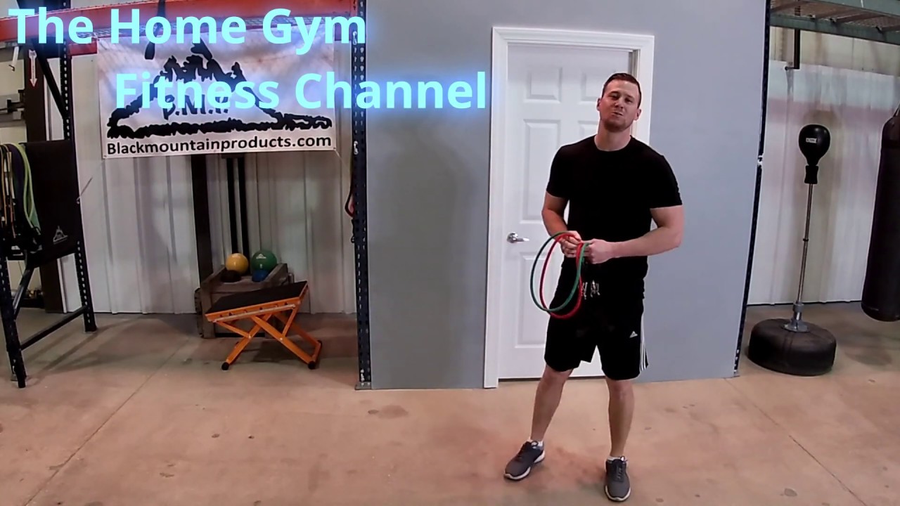 Standing Chest Press Using Resistance Bands