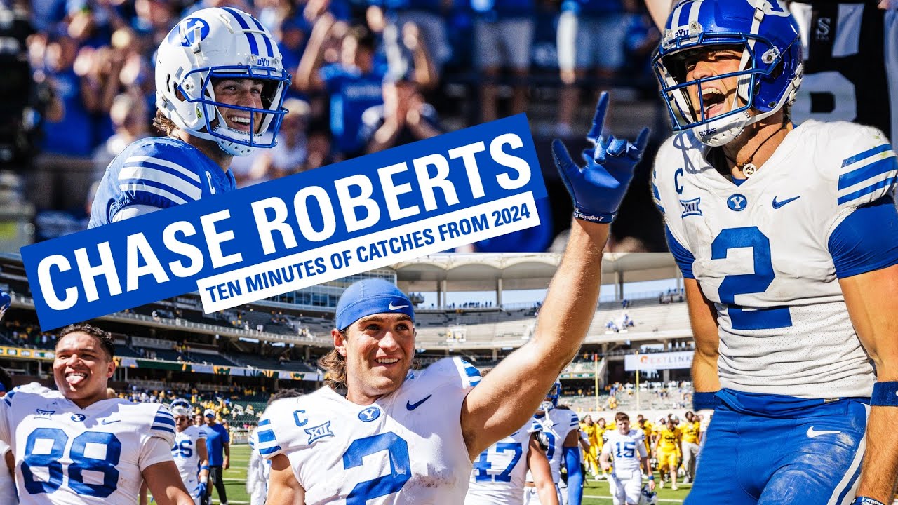 TEN MINUTES OF CHASE ROBERTS CATCHING FOOTBALLS || BYU FOOTBALL