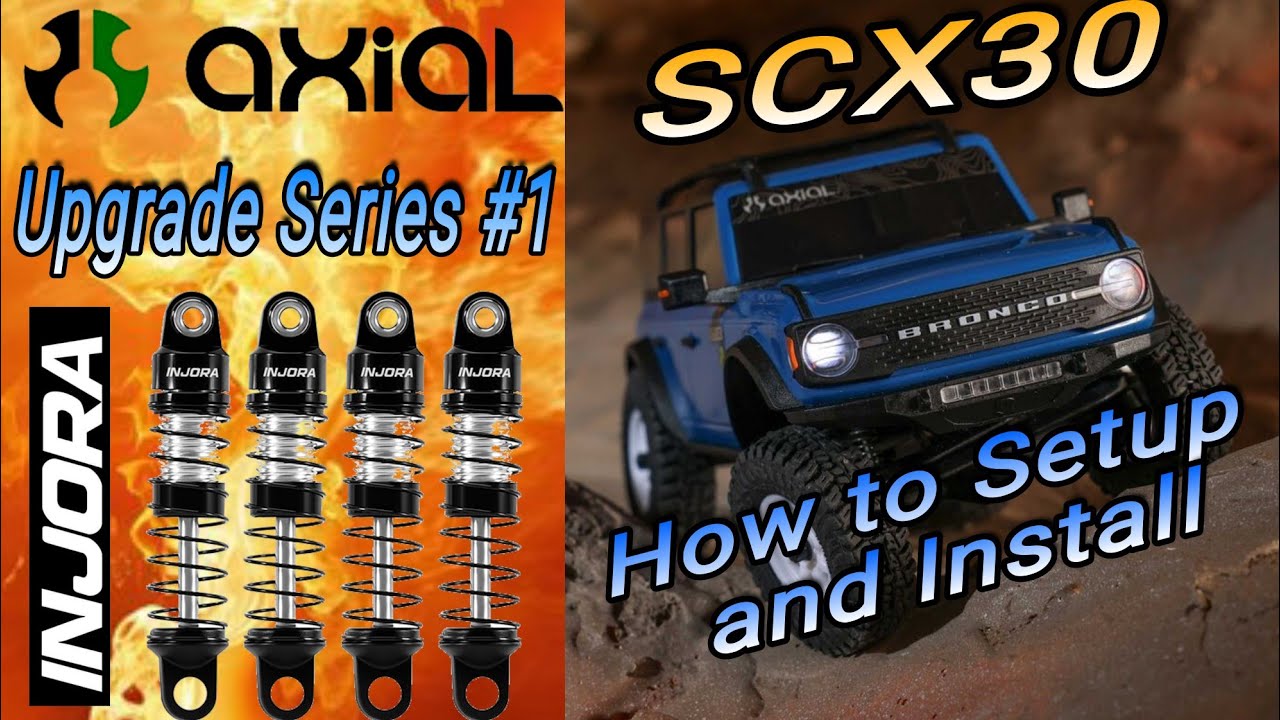 Axial SCX30 Ford Bronco Shock Upgrade Injora 26mm oil Shocks  #injora #scx30 #rccrawler