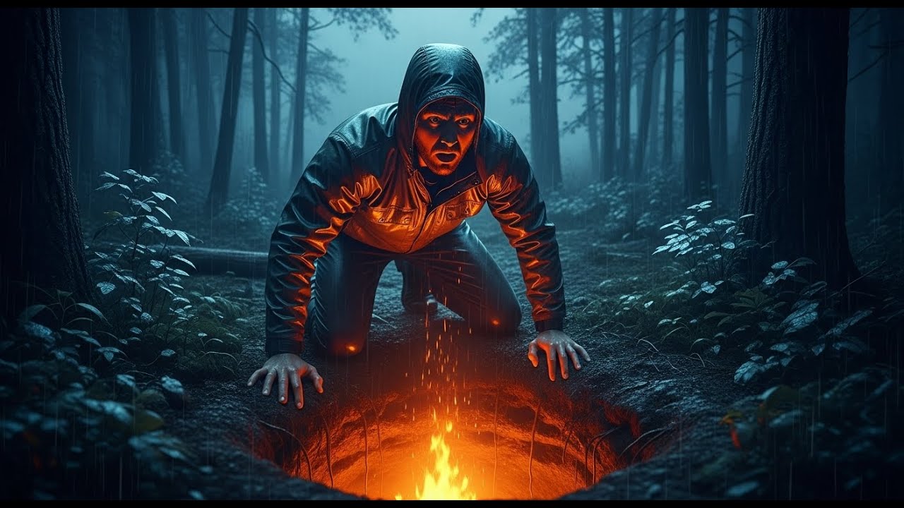 He Slept Alone in the Forest Storm — Then a Warm Light Appeared Underground