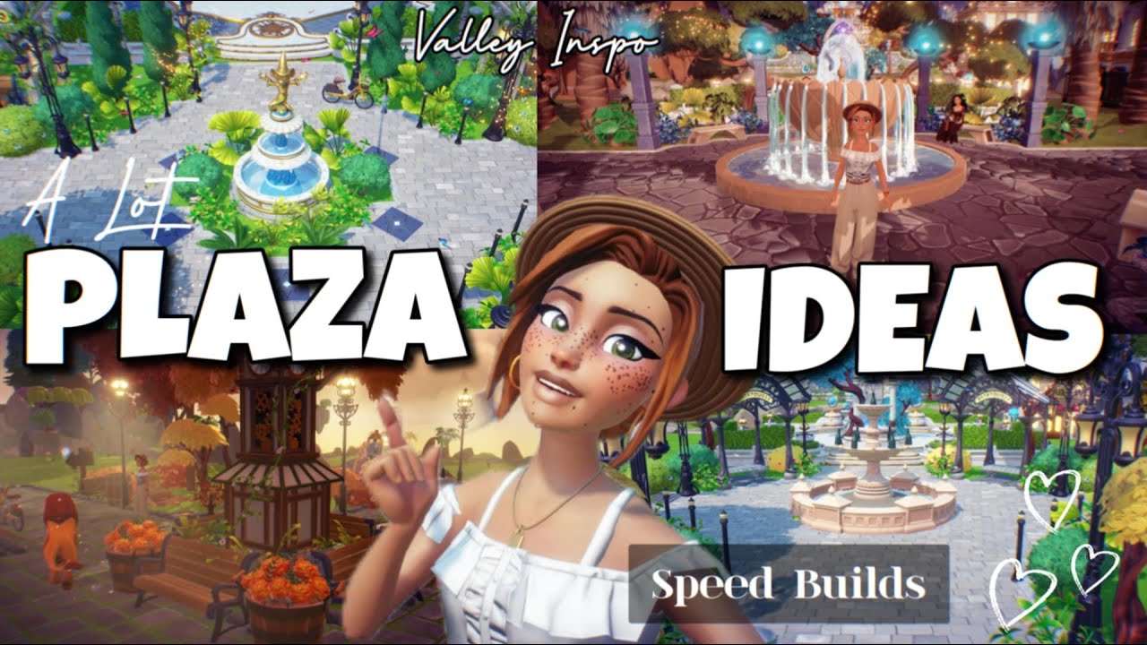 Disney Dreamlight Valley✨ A lot Inspo ❤️ PLAZA IDEAS 🌼Basic Build Ideas⛲️ Speed Build🌳