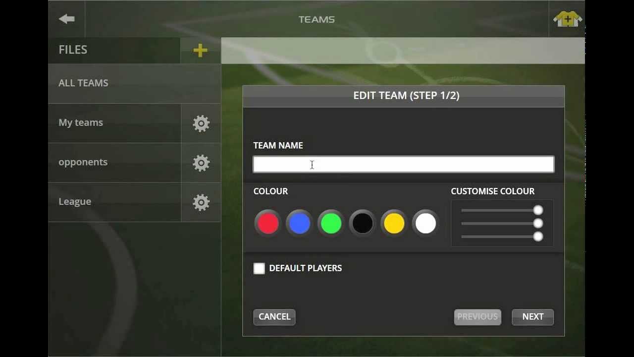 Mourinho Tactical Board PRO - How to create a team?