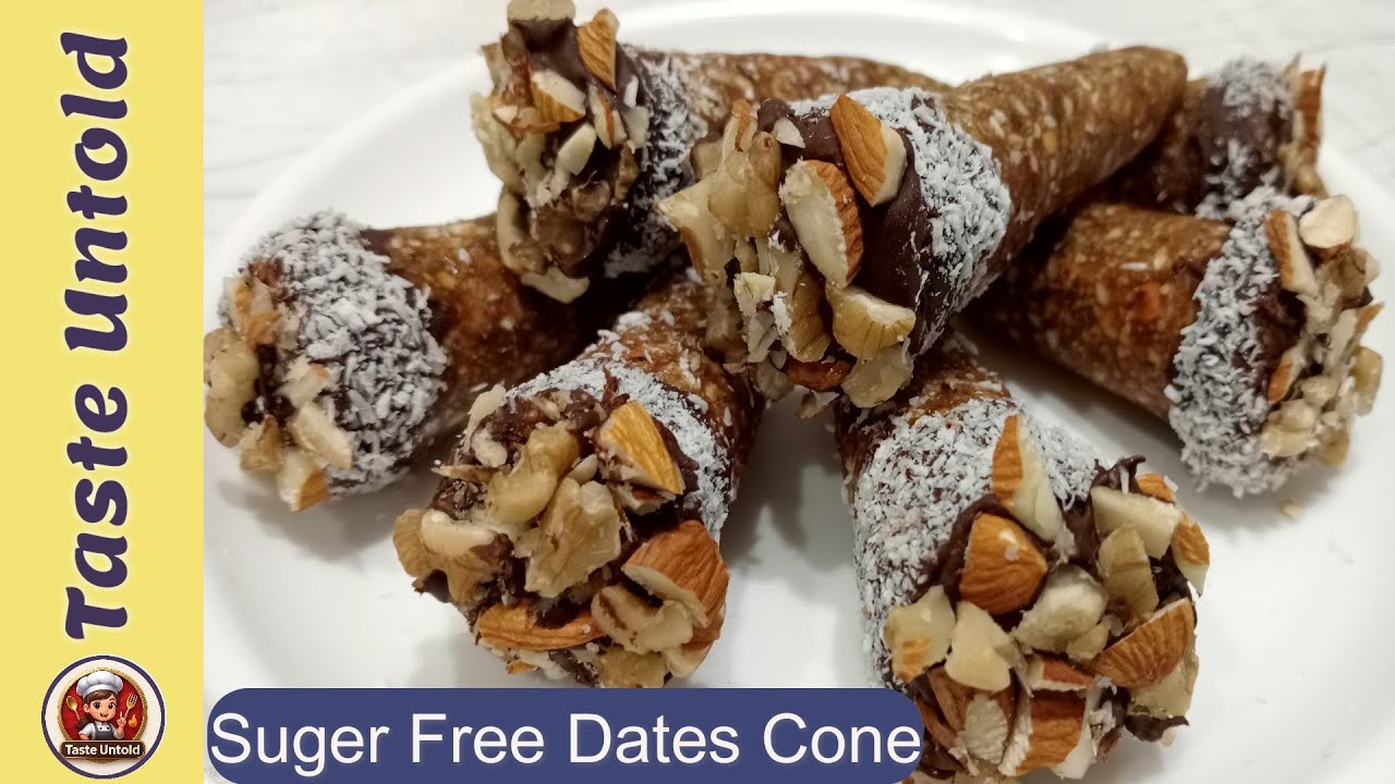 Sugar Free Sweet | Dates Cone Easy Recipe Only @tasteuntold