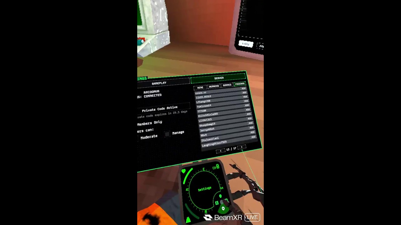 the code is racoonvr