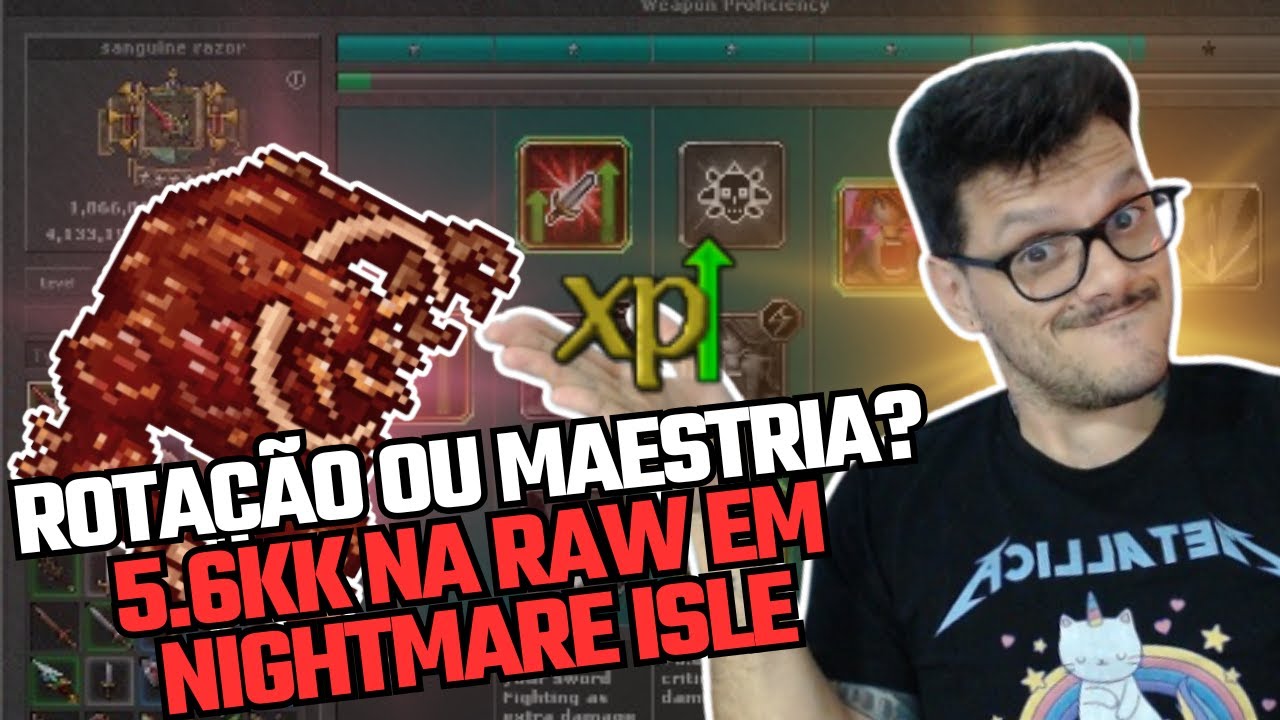 Maestria na Sanguine razor ou a Rotação FULL da Nightmare Isle? Ek lvl 830 5.6kk raw Xp - Tibia.